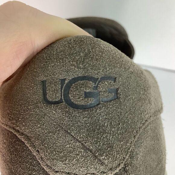 UGG Australia Shoes Gray Suede Leather Jass Sneakers Slip Flats On Women Sz 11 - Picture 10 of 10